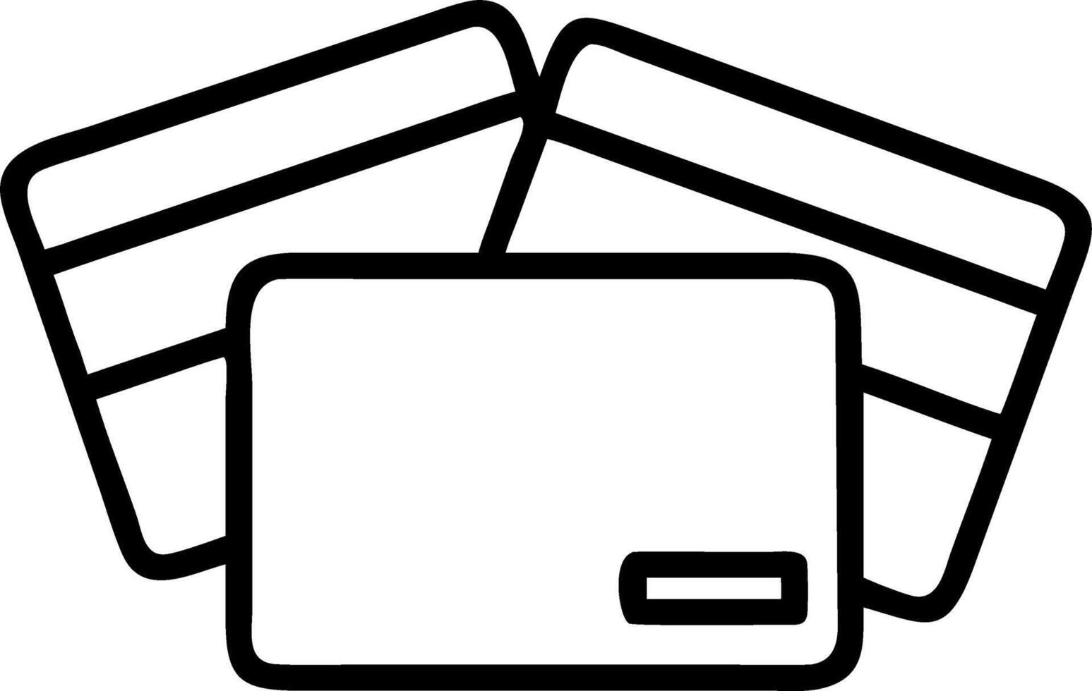 Glossy credit cards fanned out vector