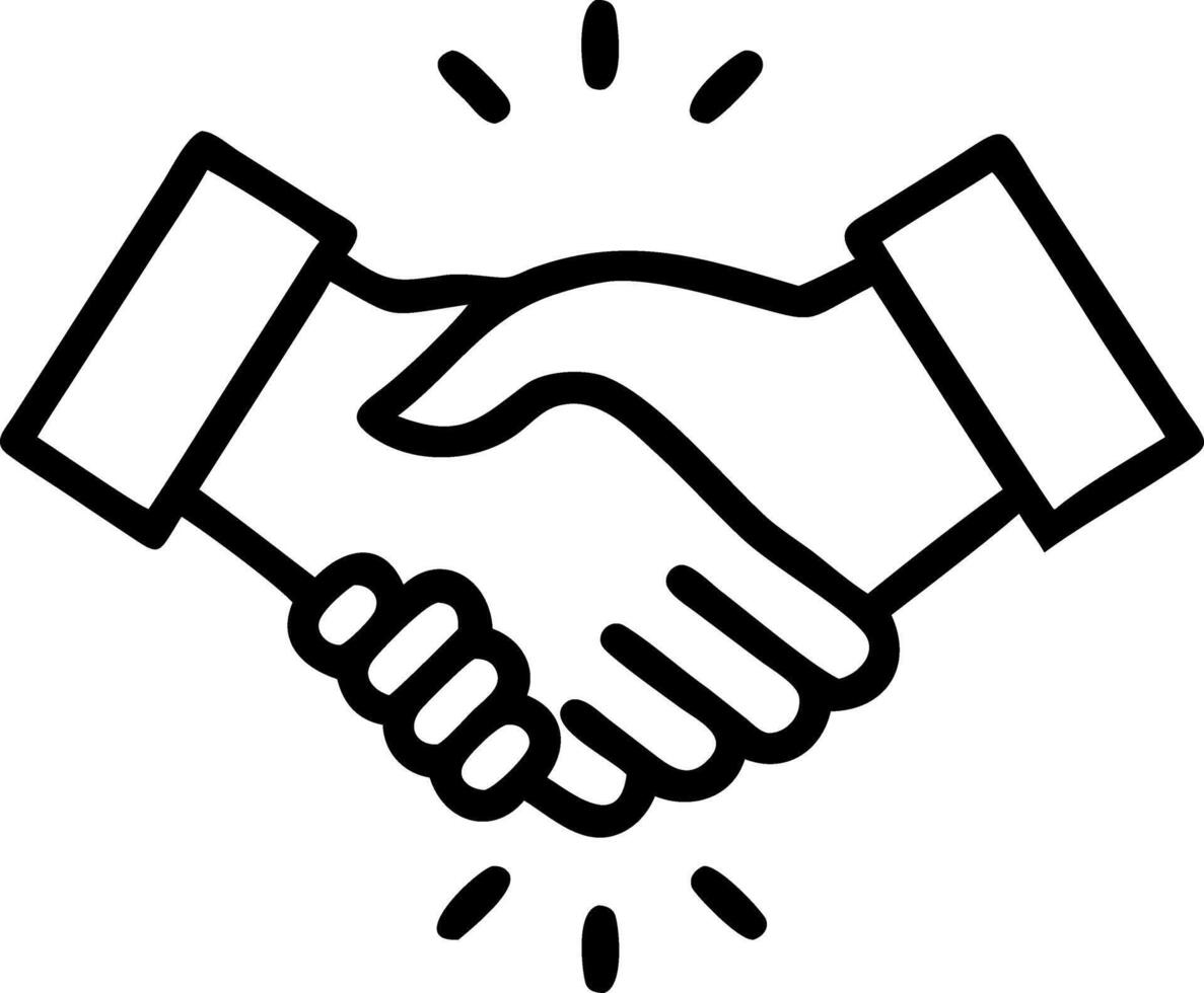 Glossy plain background with floating holographic handshake icons and copy space vector