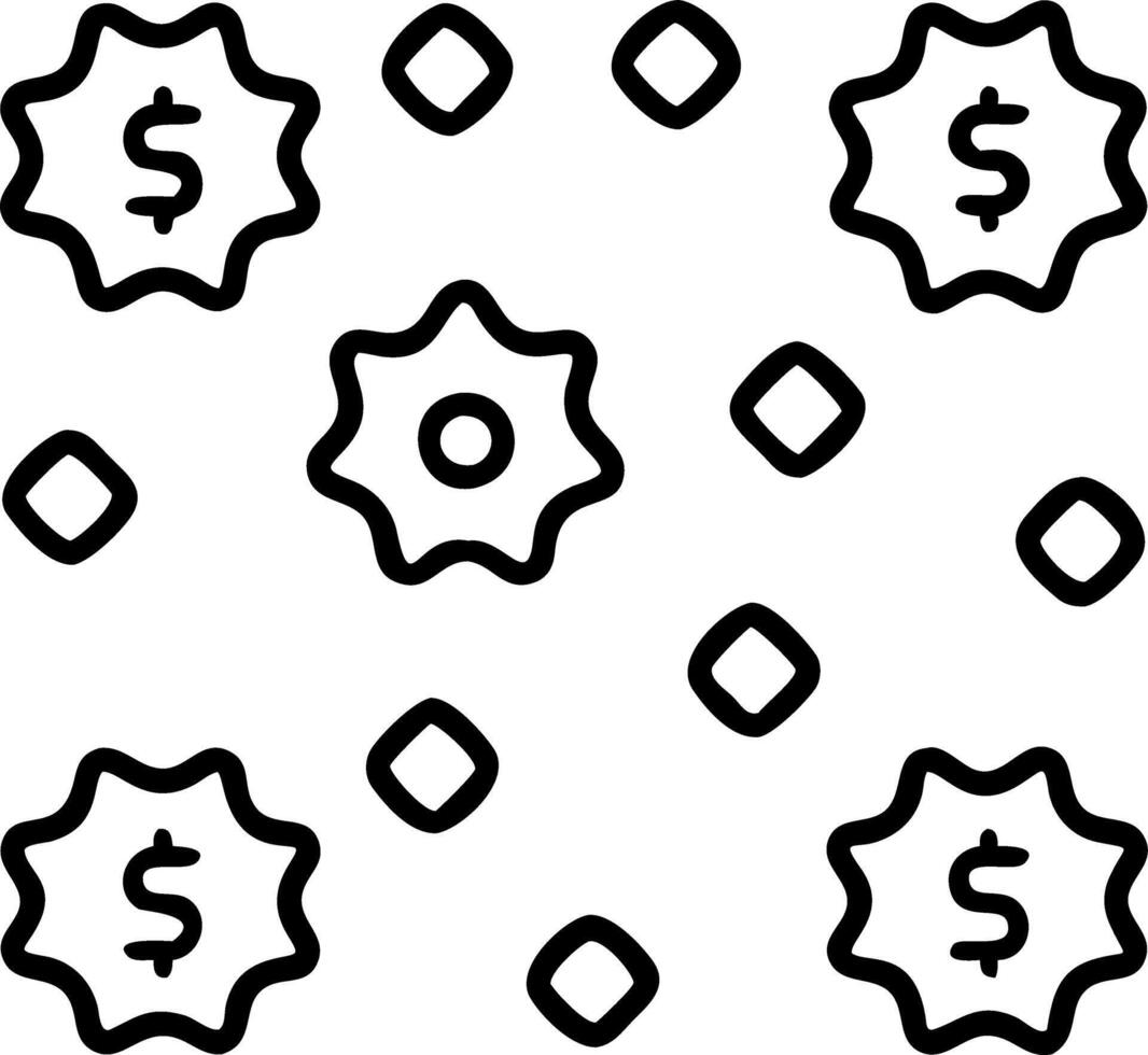 Glossy tiles with neon currency symbols and discount tags vector