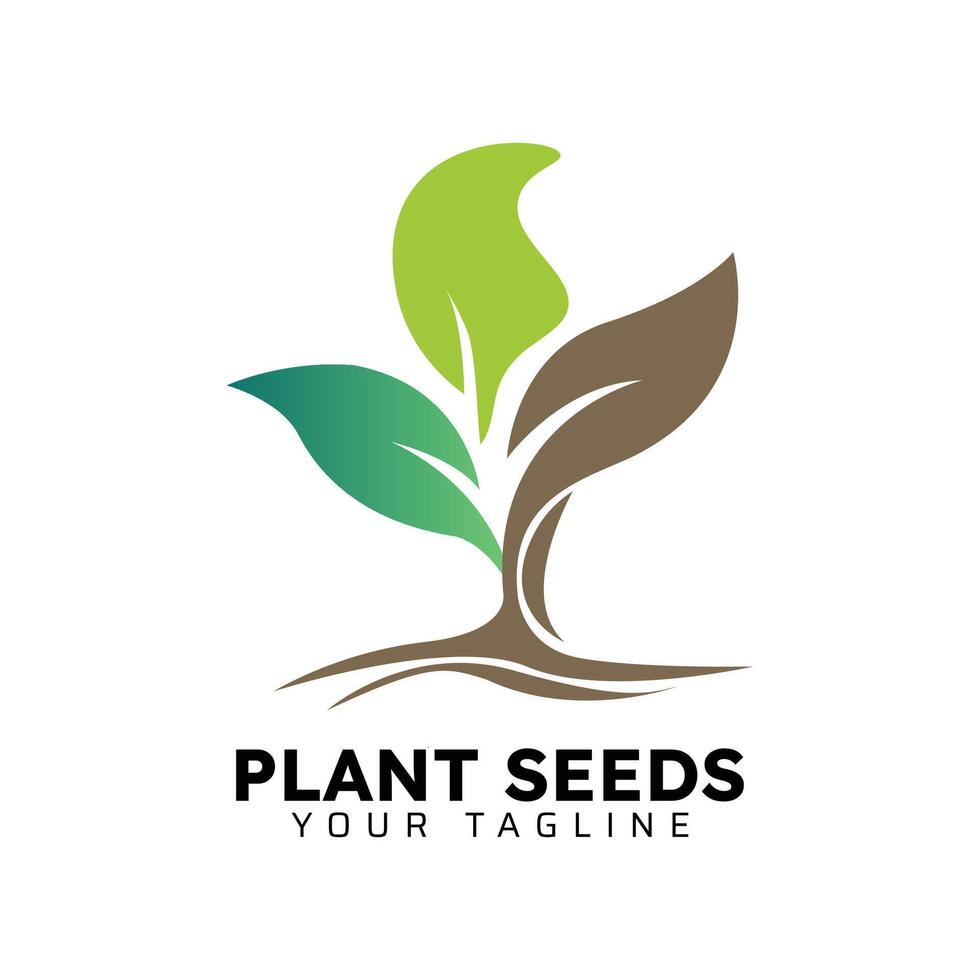 Plant Seeds Growing Logo vector