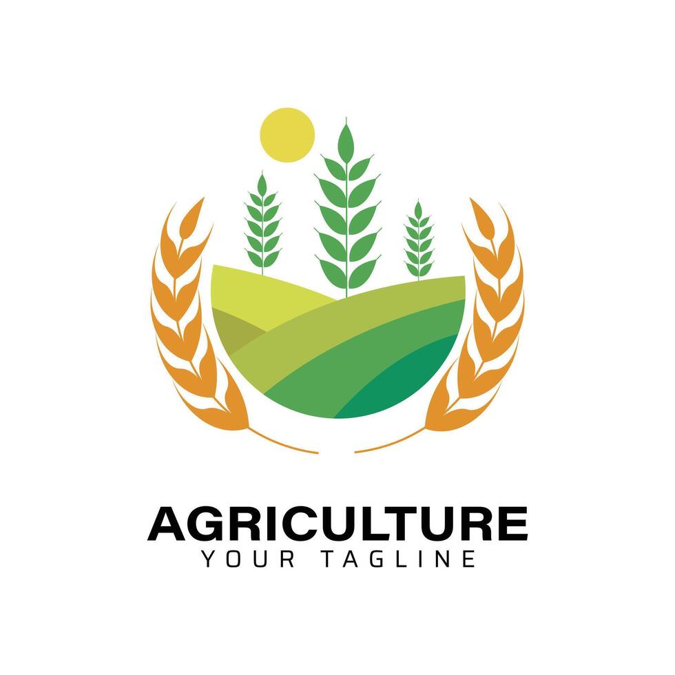 Agriculture green seeds logo vector