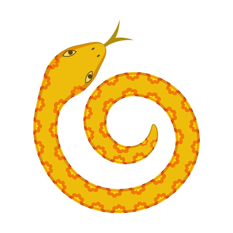 yellow snake chinese symbol design illustration vector