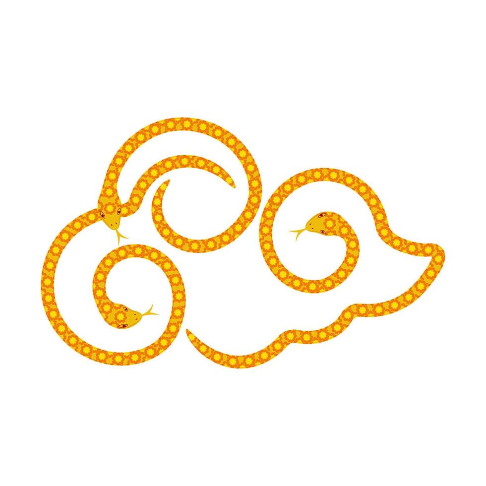 Chinese cloud shaped snake symbol design illustration vector