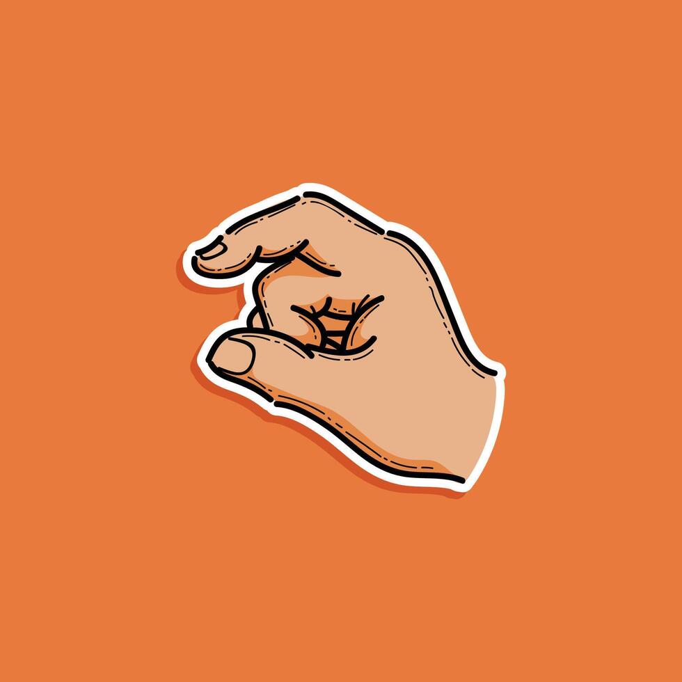 Hands Showing Little Size Measurements Illustration. People hand measuring tiny scale of objects vector