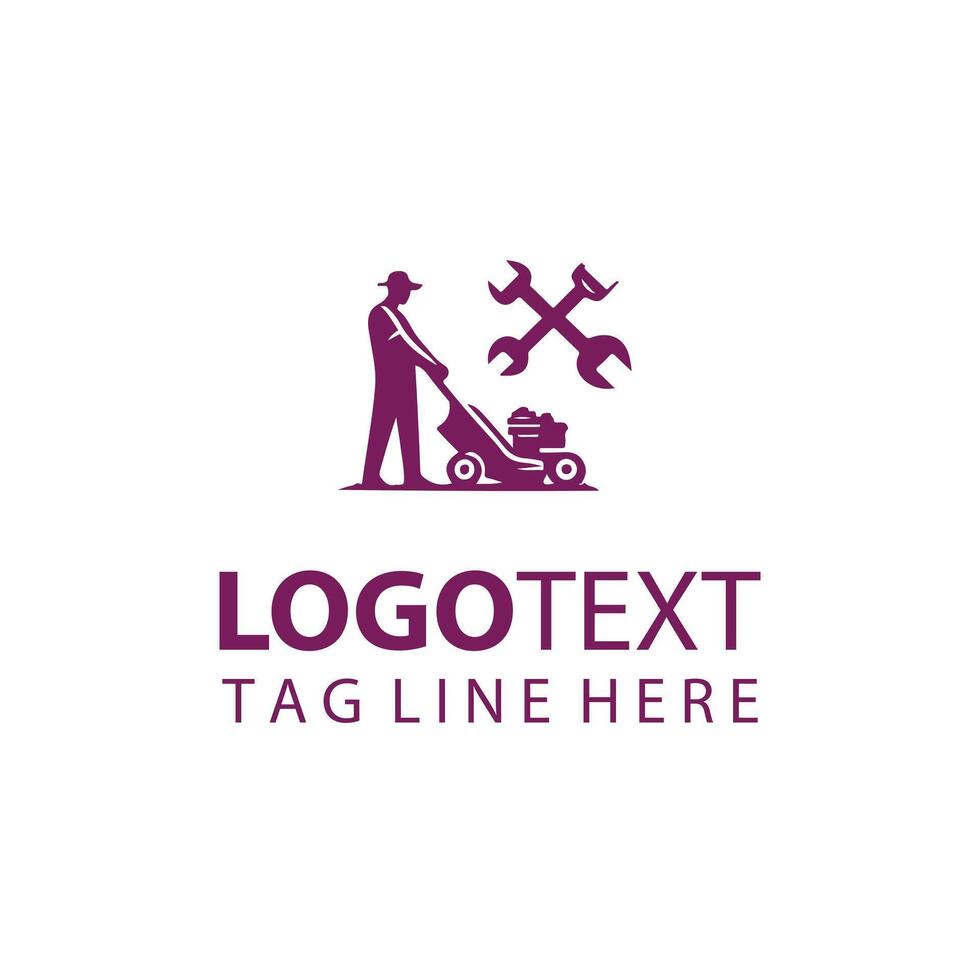 Smooth Turf Lawn Mover Logo vector