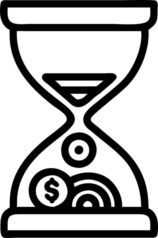 Wealth hourglass with coins and digital assets vector