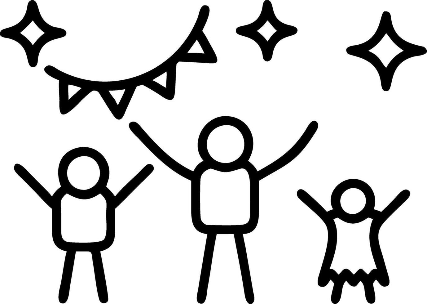 Warm digital art of a family celebrating a birthday with soft abstract decorations and bokeh lights vector
