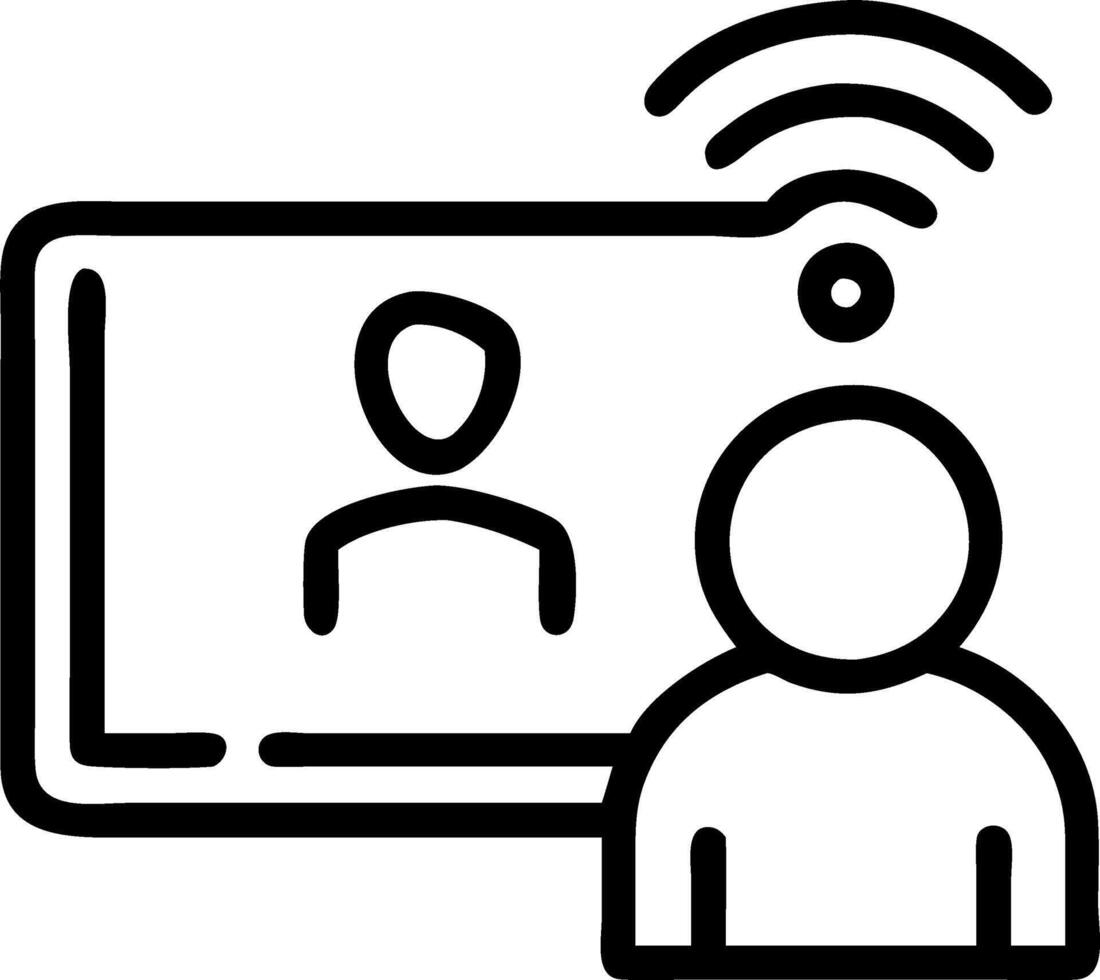 Abstract digital art of a person remotely collaborating on a virtual whiteboard with soft bokeh effects vector