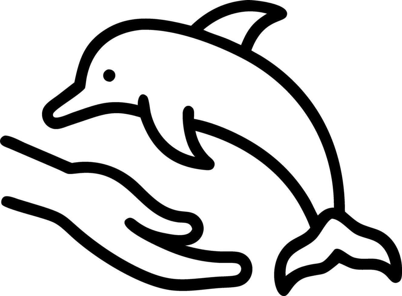 Abstract of person and dolphin touching hands with soft blues vector