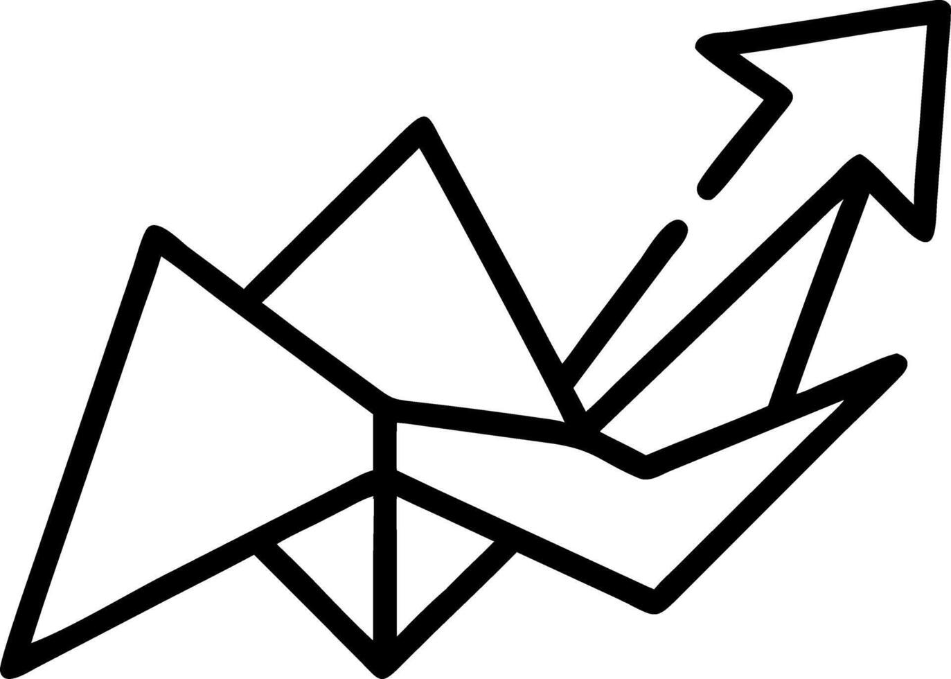Abstract origami unfolds into business chart vector