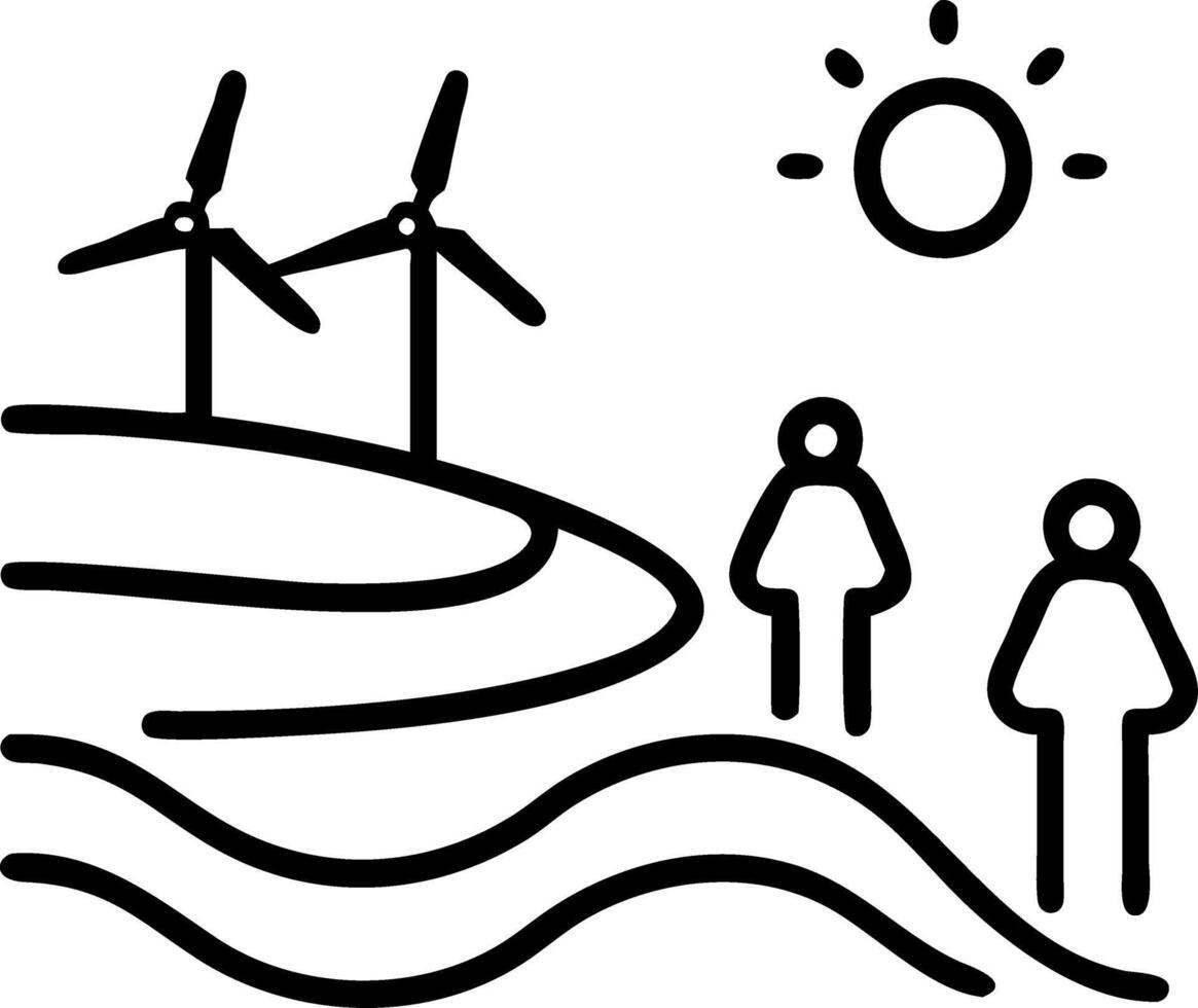 Abstract swirls forming renewable energy landscape vector