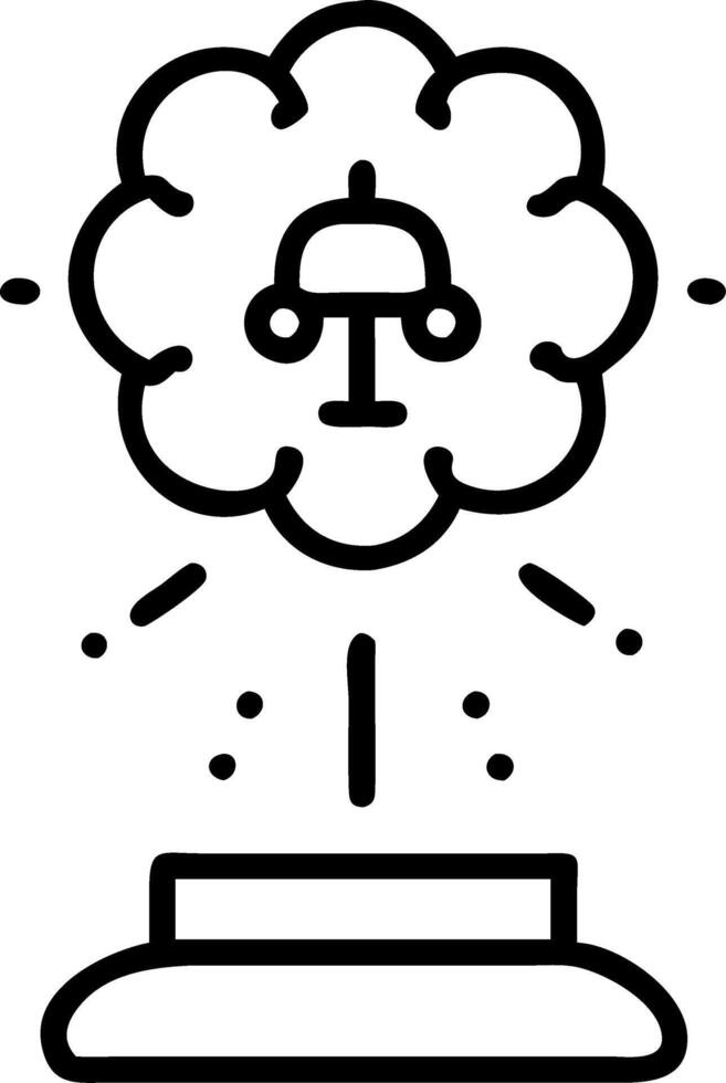 AI powered Brain with Floating Growth Elements on a Podium vector