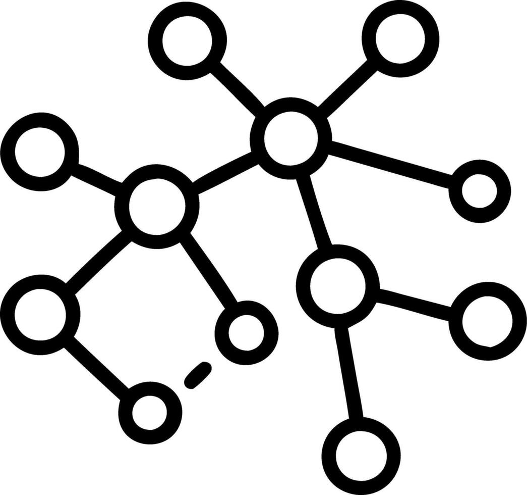 Bokeh circles transform into network nodes vector