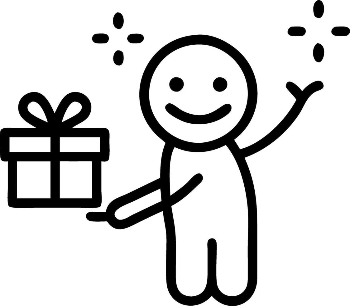 Bokeh digital art of a child hiding a gift behind their back smiling with excitement vector