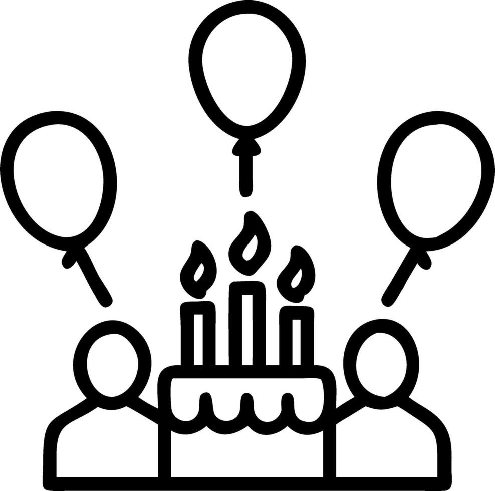 Bokeh digital art of a family celebrating a birthday with glowing candles and balloons vector