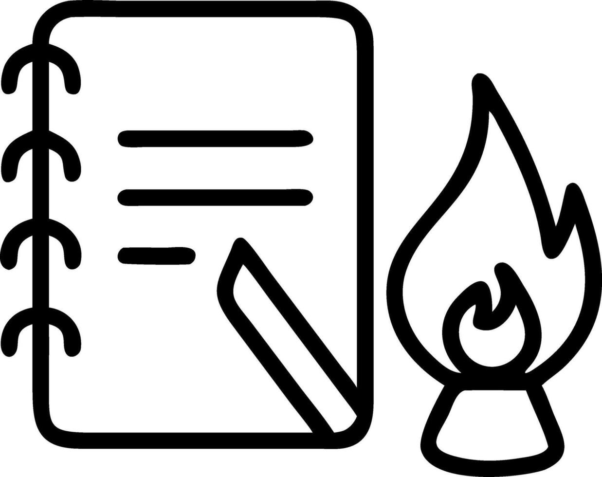 Bokeh digital art of a person journaling their road trip experiences by campfire light vector