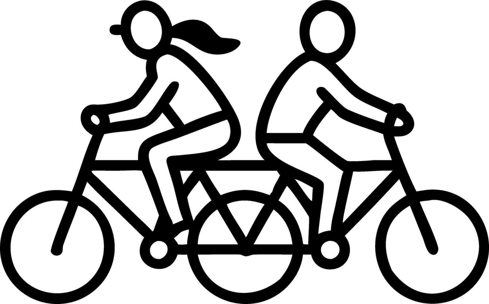 Bokeh digital art of a young couple riding bicycles through a park vector