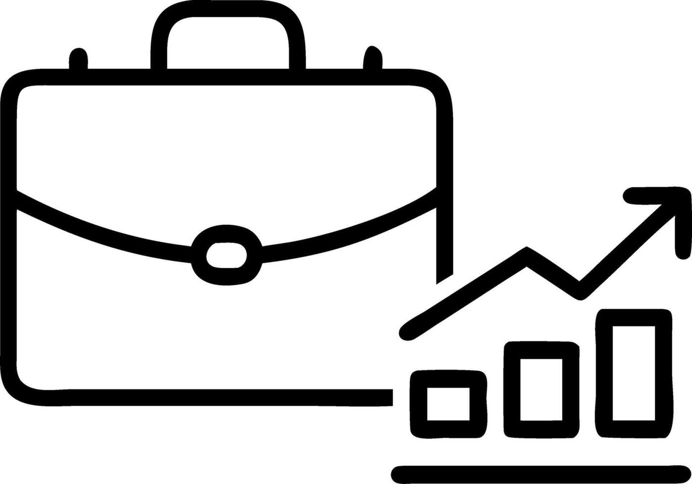 Briefcase with Business Strategy Chart vector