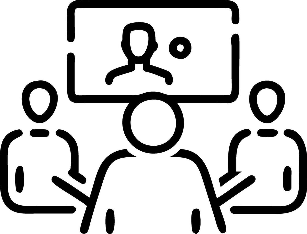 Business meeting with AI hologram assistant vector