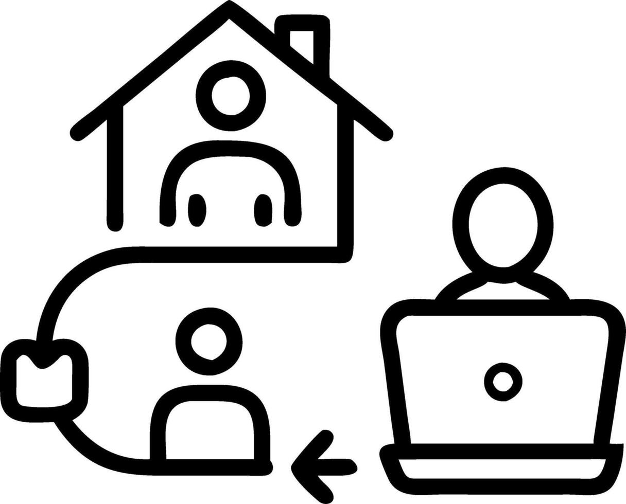 Candid capture of a person working remotely while traveling on a train laptop open on the tray table vector
