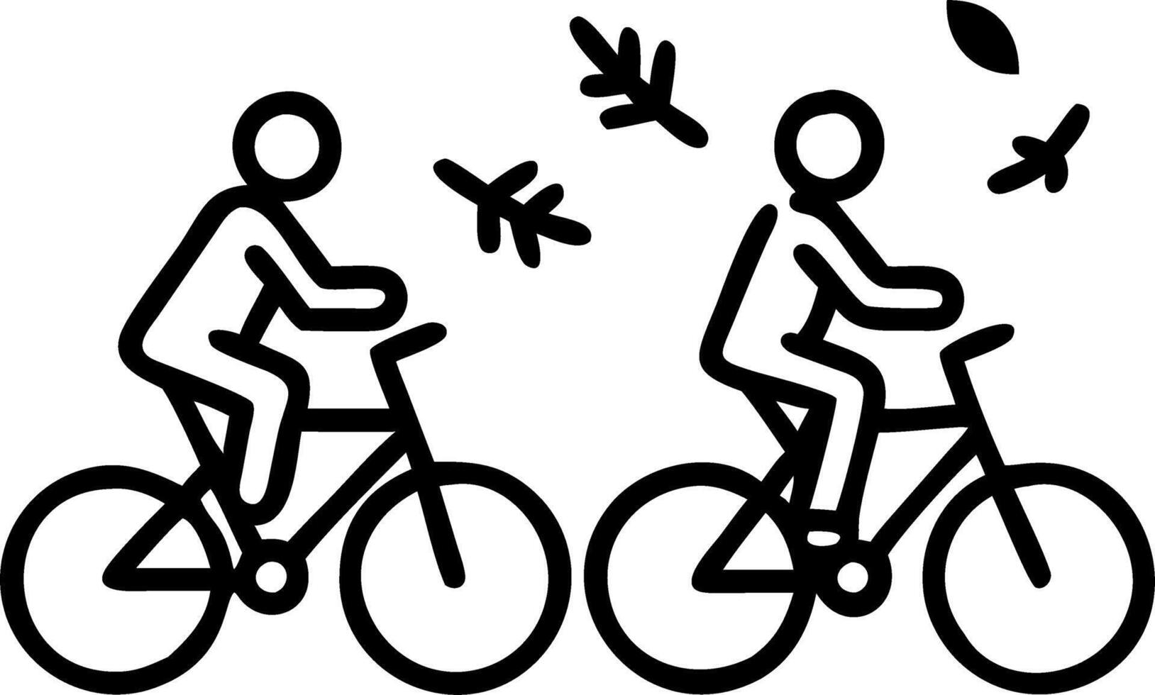 Candid image of a family riding bicycles through a leafy park in autumn vector