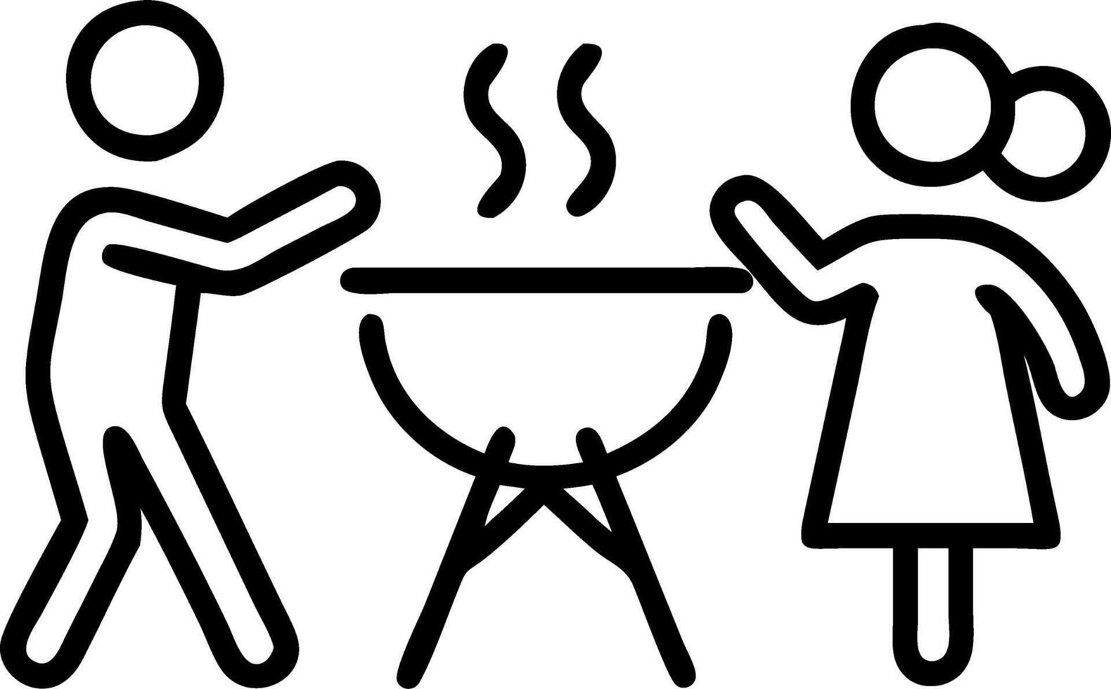 Candid image of a family enjoying a barbecue in their backyard with neighbors vector