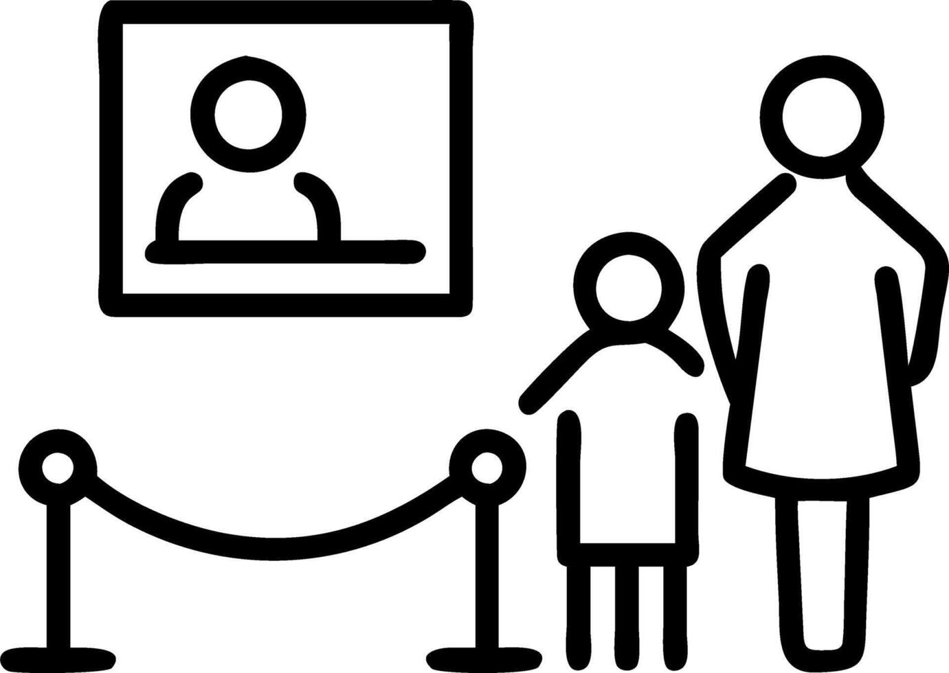 Candid image of a family visiting a museum and interacting with exhibits vector