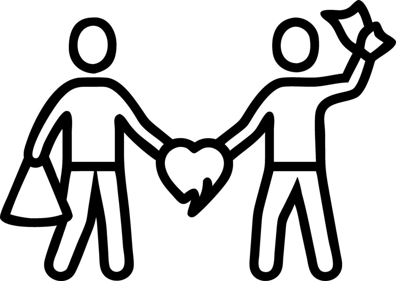 Candid image of a young couple volunteering at a community event vector