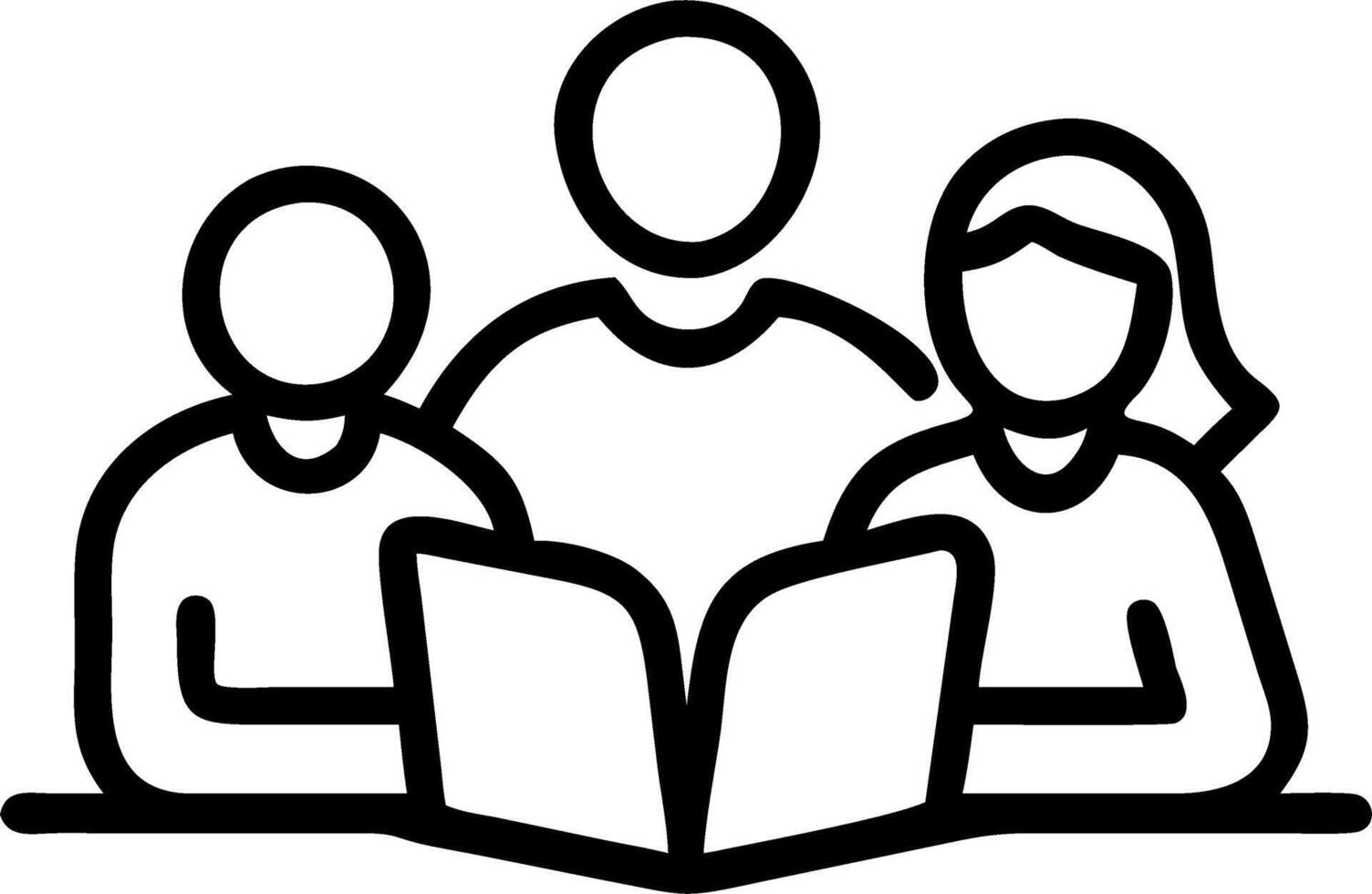 Candid photo of a family reading books together in a cozy bookstore corner vector