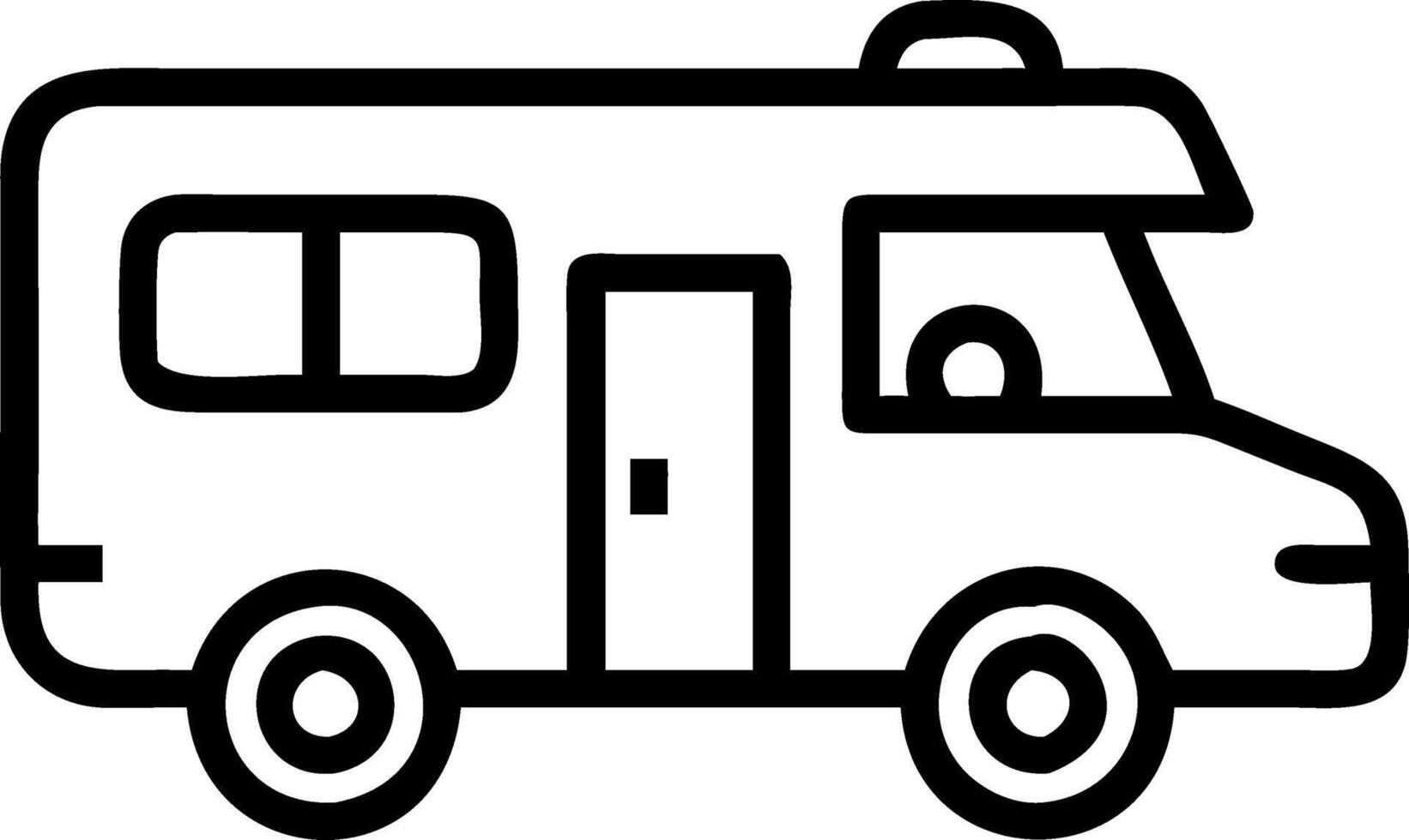 Candid photo of a family playing games inside their camper van vector