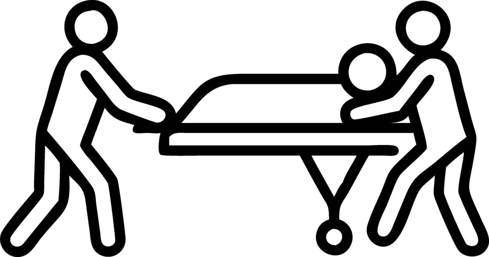 Candid photo of a medical team rushing a patient through a hospital corridor vector