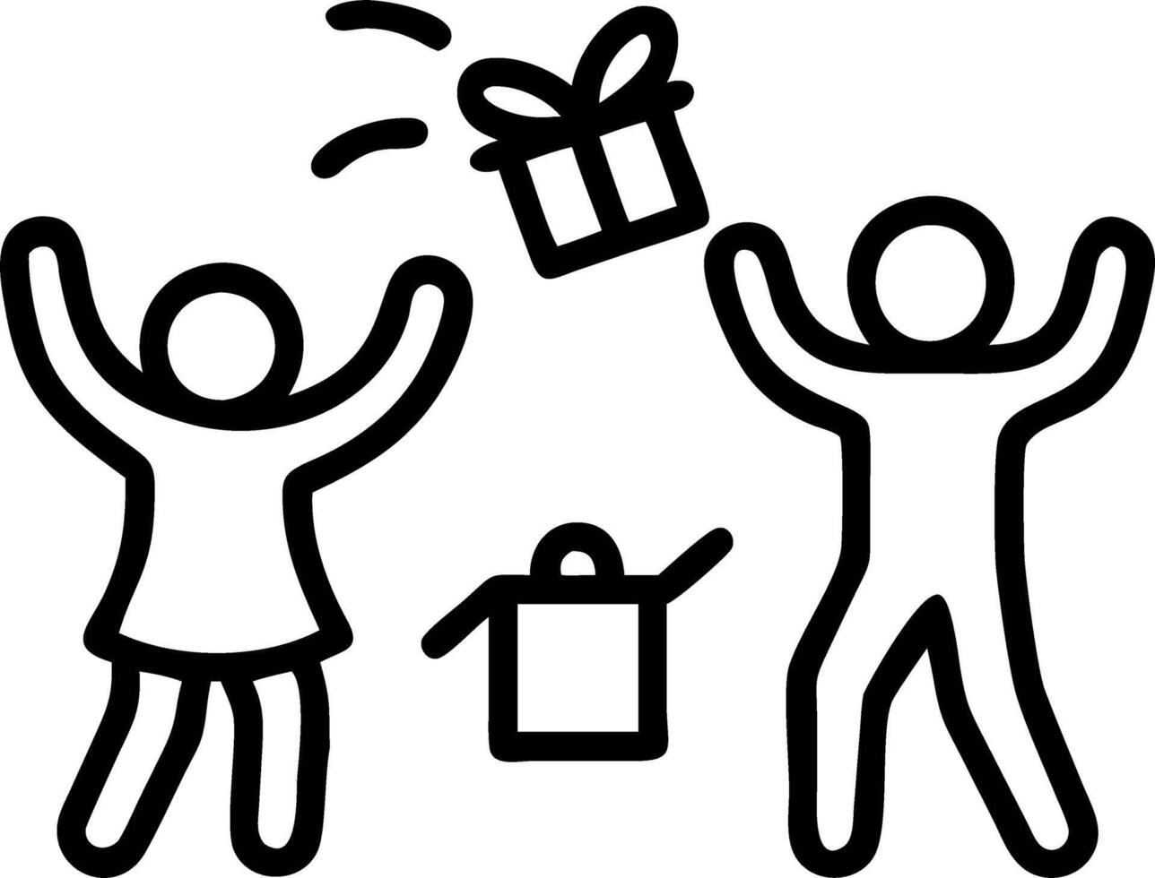 Candid scene of children giving their parents a surprise gift at the park captured with joy and laughter vector