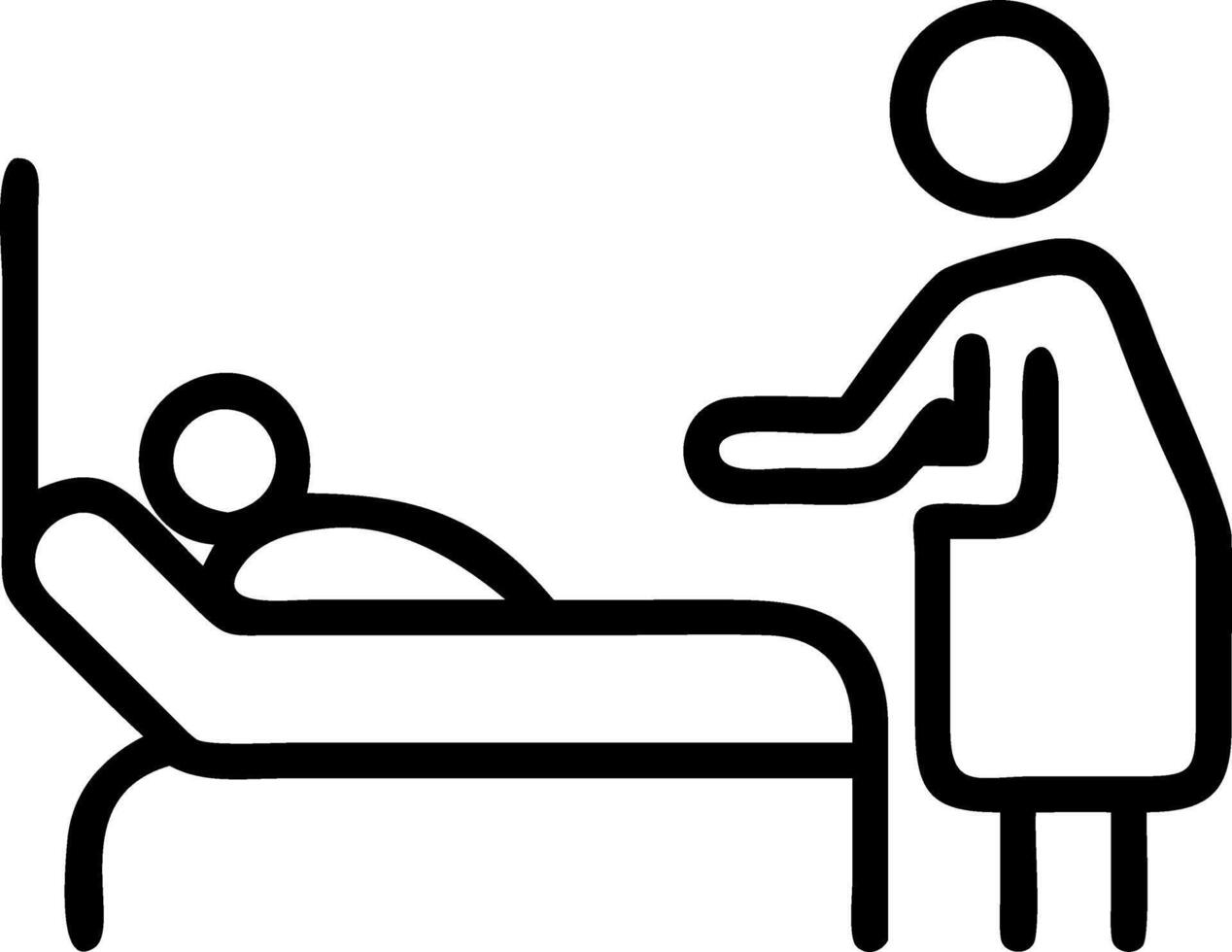 Candid shot of a nurse checking on a patient during night shift vector