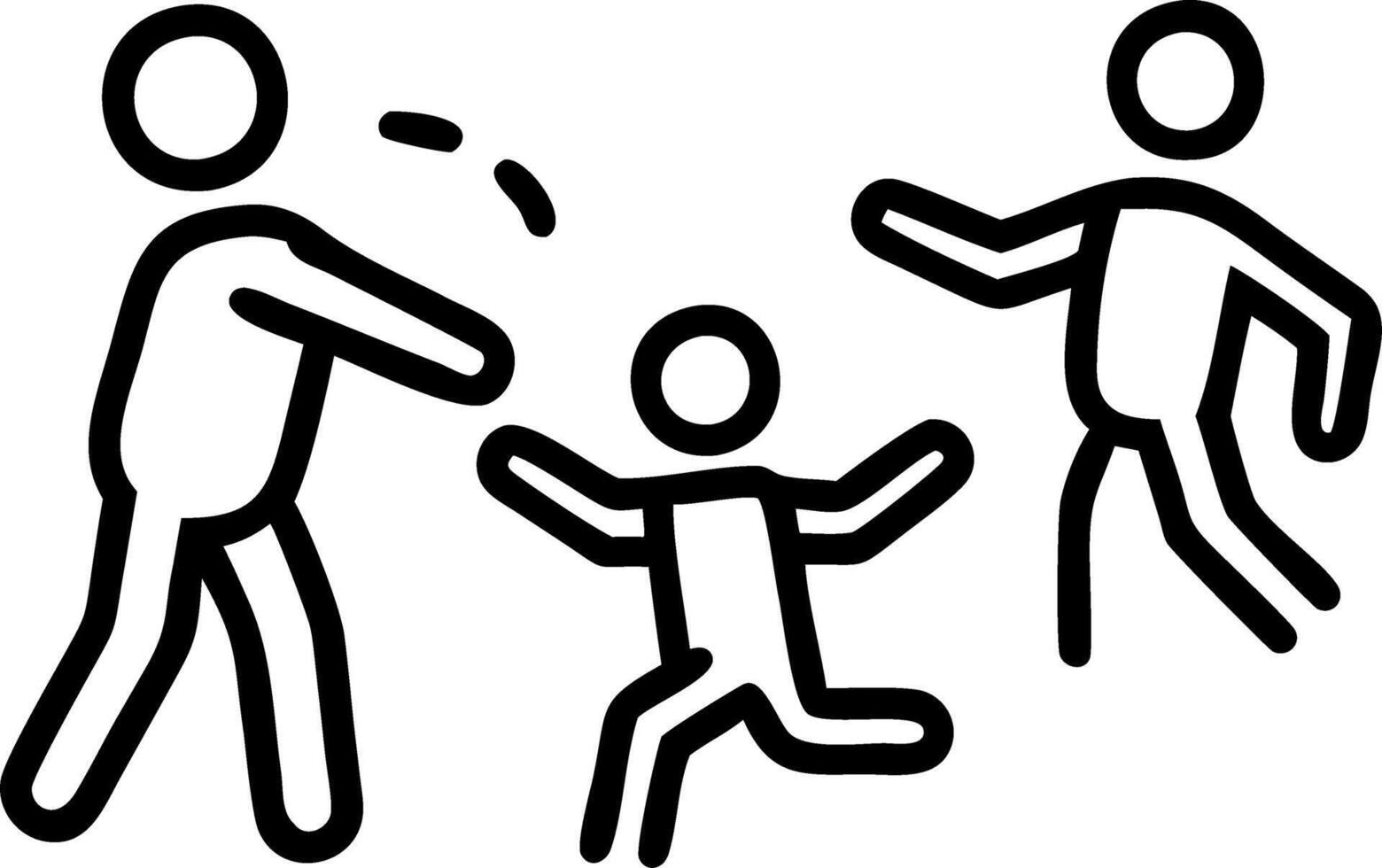 Candid shot of a family playing tag in the backyard vector