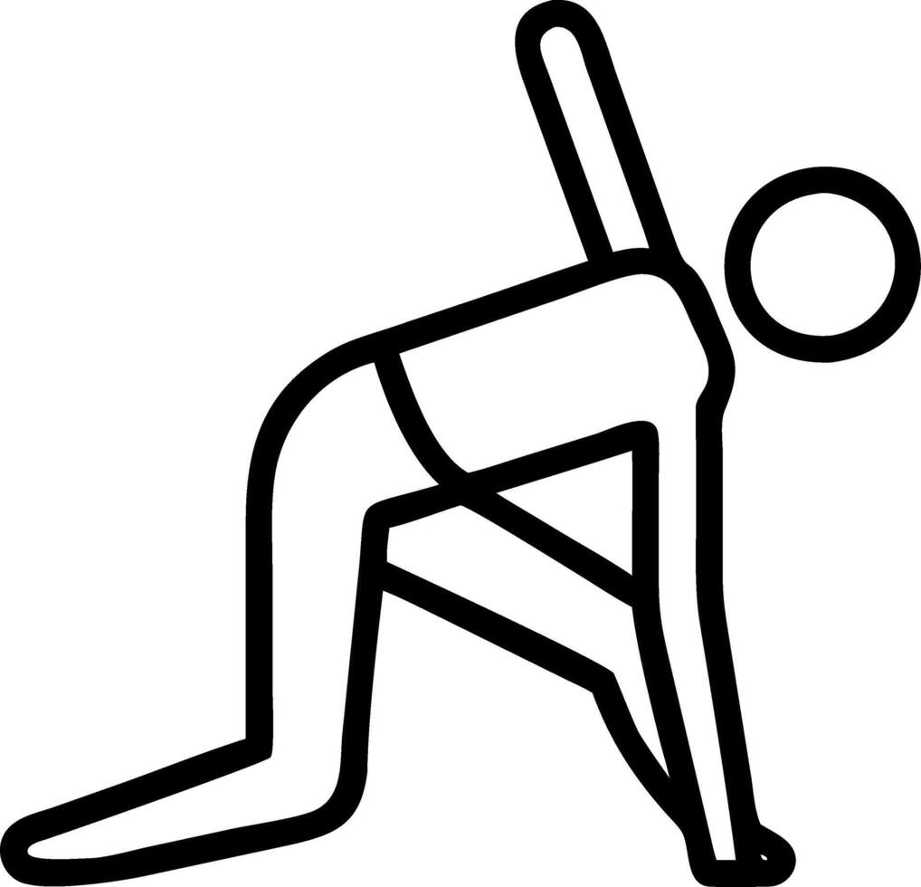 Candid shot of a person doing yoga in a living room with space for text on the right vector