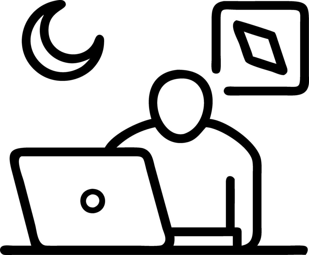 Candid shot of a person working remotely on a laptop in a cozy home setting with sunlight streaming through the window vector