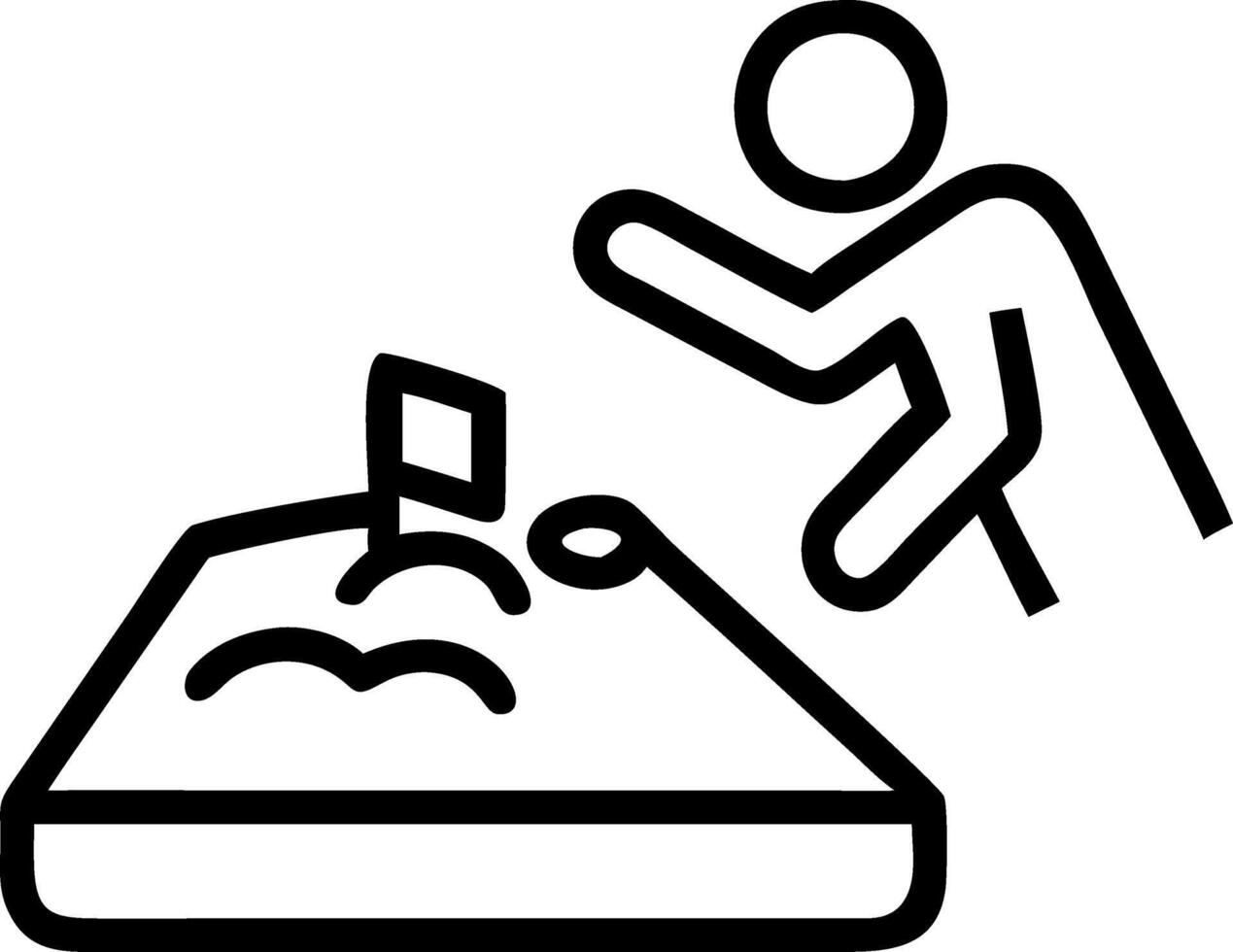Close up of a futuristic augmented reality sandbox being used by a young child and their elderly grandmother vector