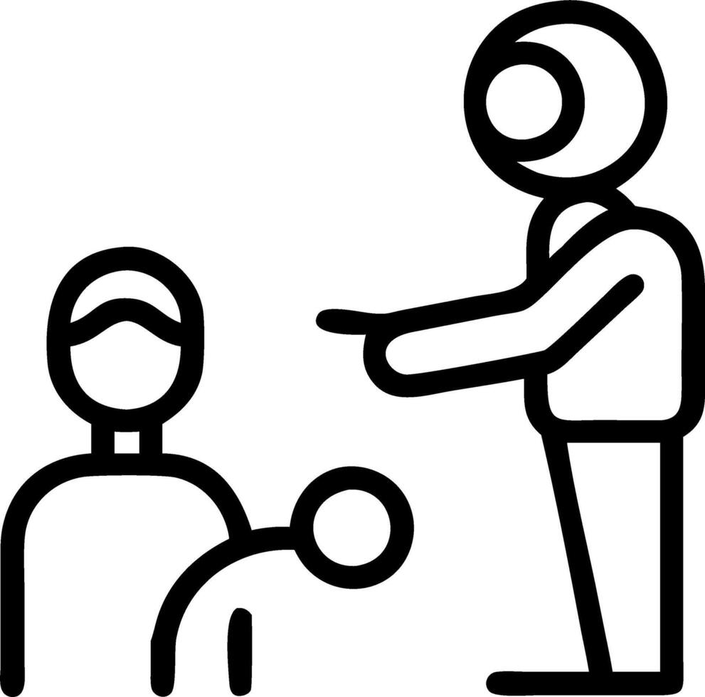 Close up of a futuristic robotic assistant being operated by a teenager and their elderly grandparent vector