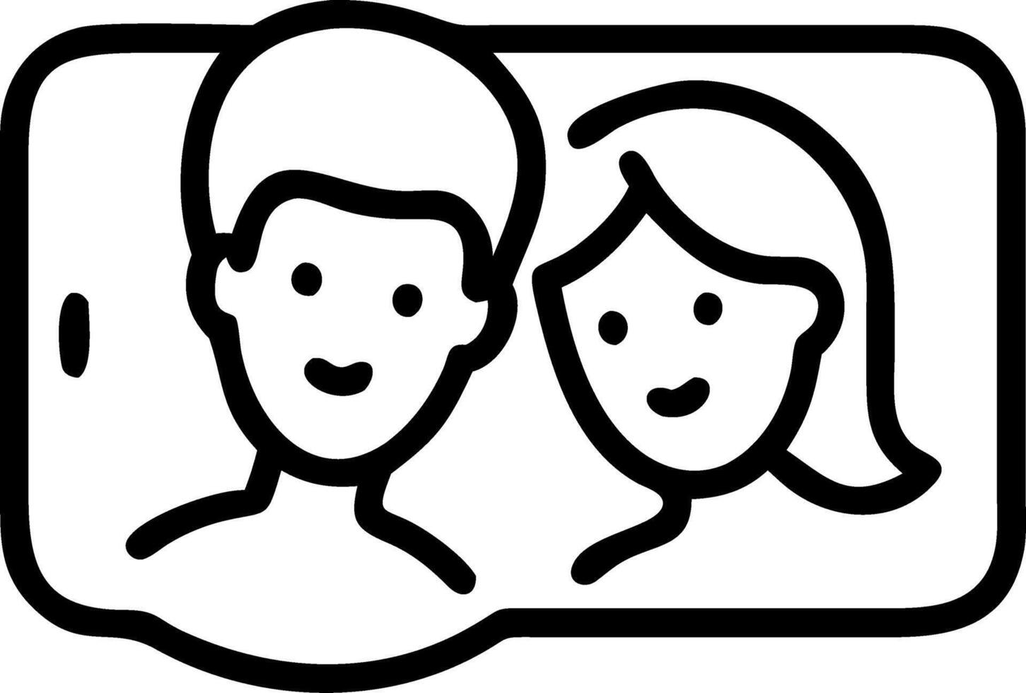 Close up of a young couple faces reflected in a glowing smart mirror displaying health stats vector