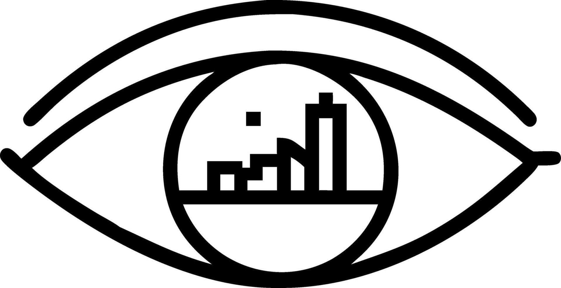 Close up of an elderly womans eye with a virtual reality reflection vector