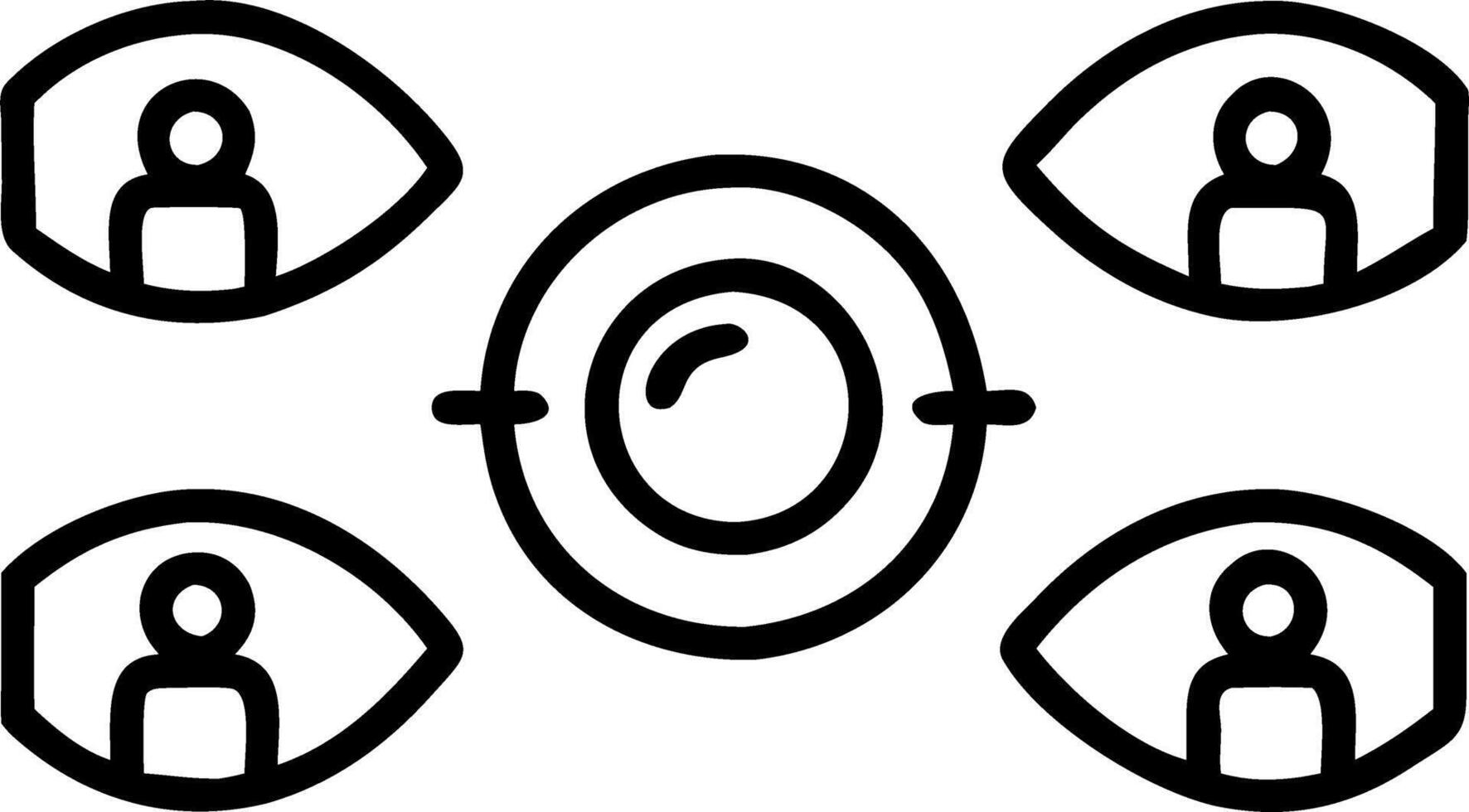 Close up of eyes reflecting virtual meeting participants vector