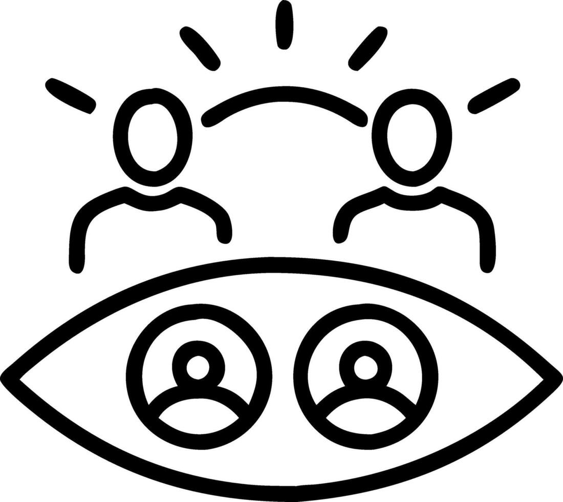 Close up of family members eyes with holographic data reflections vector