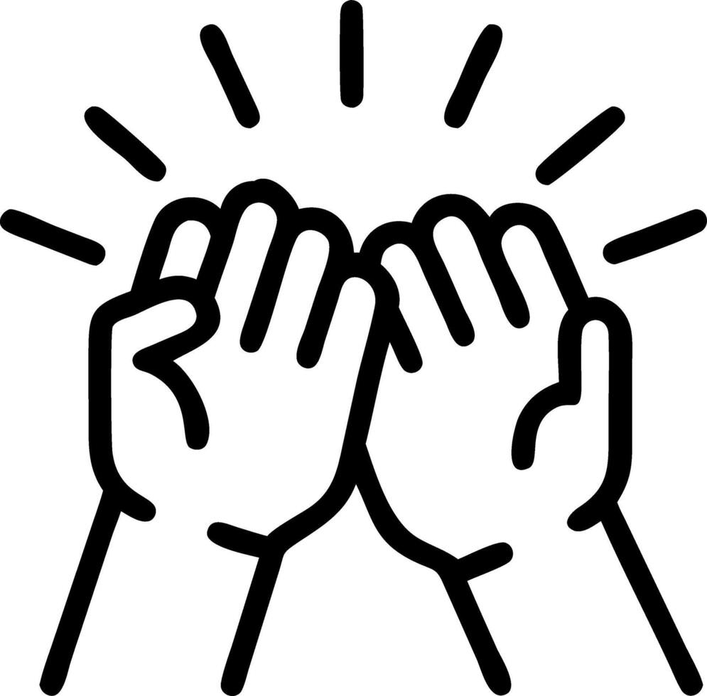 Close up of familys intertwined fingers with holographic glow vector