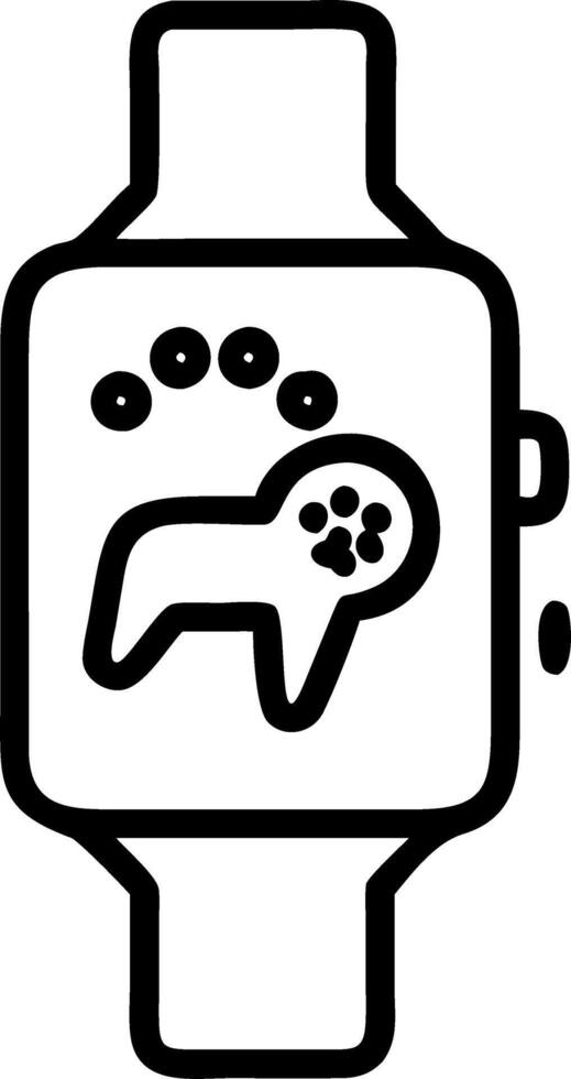 Close up of family members smartwatch showing pets location vector