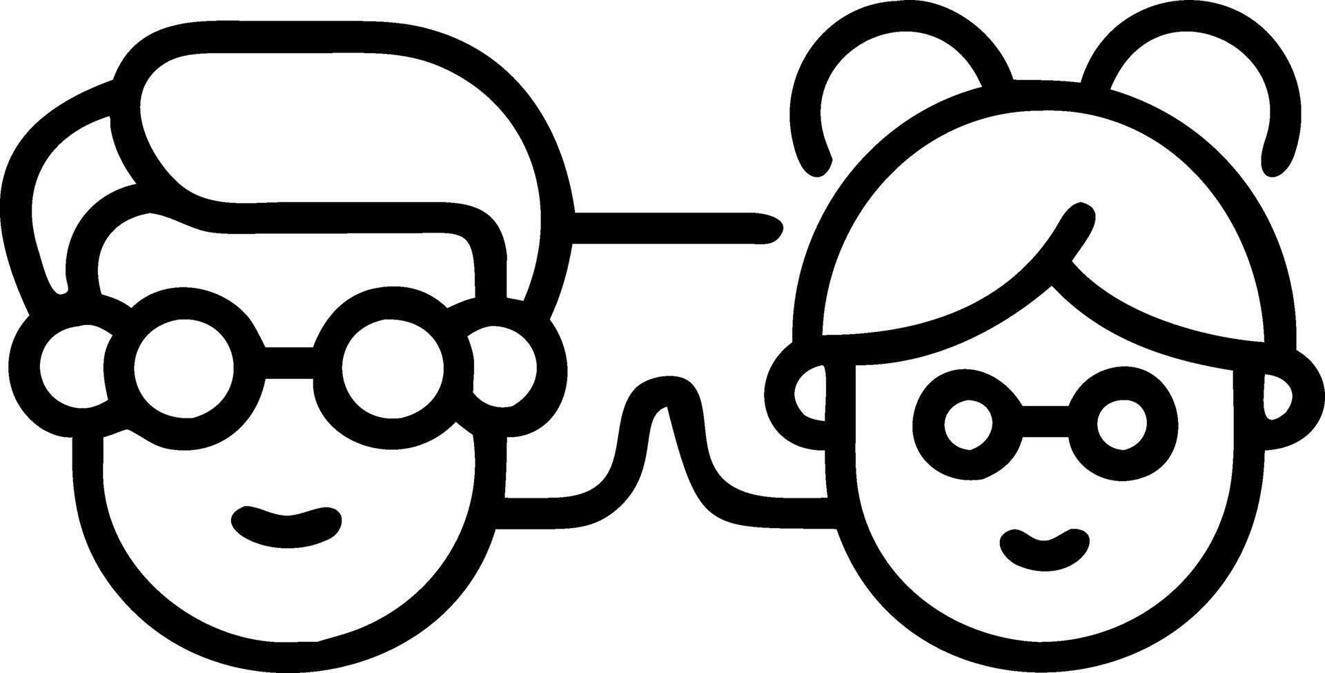Close up of grandparents using smart glasses to play a family trivia game with grandchildren vector