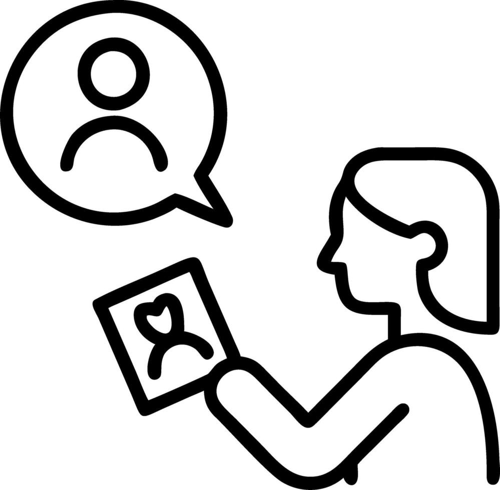 Close up of mother and baby interacting with a holographic family album macro shot with copy space vector