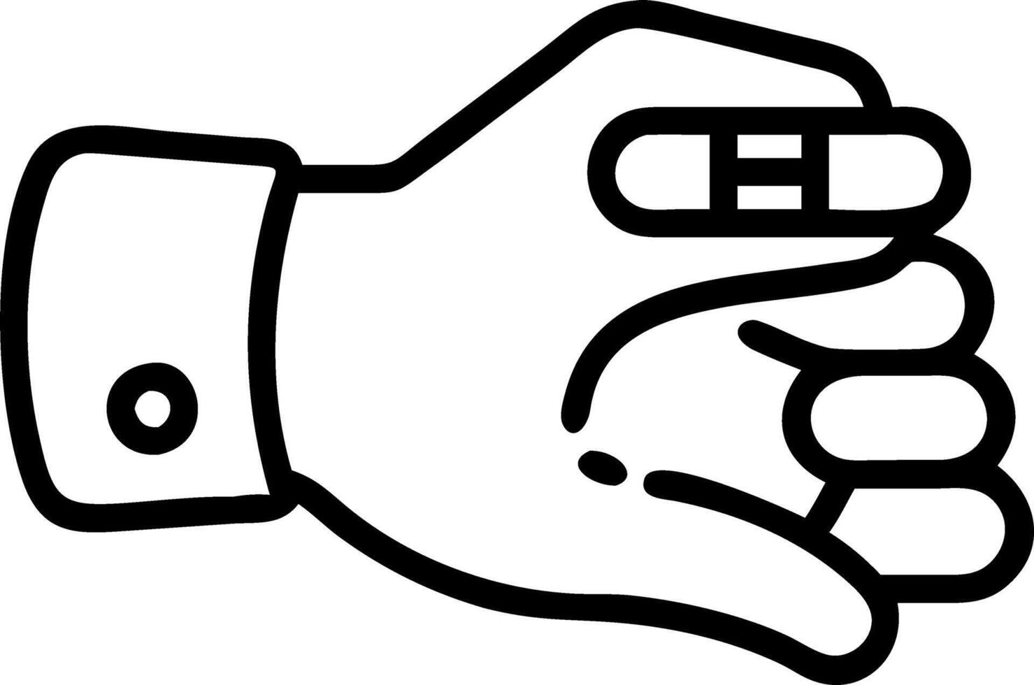 Close up of patients hand holding virtual reality pet vector