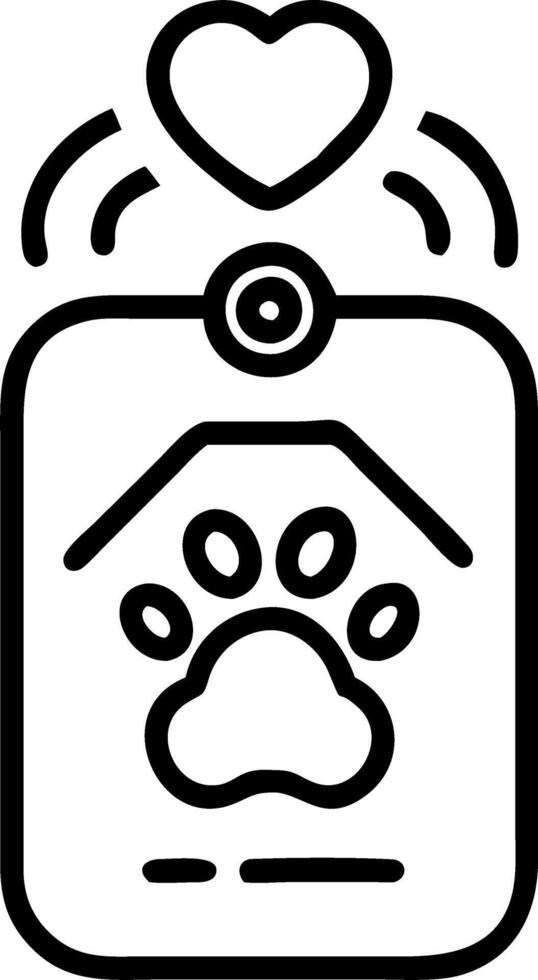 Close up of pets tag displaying digital family message vector