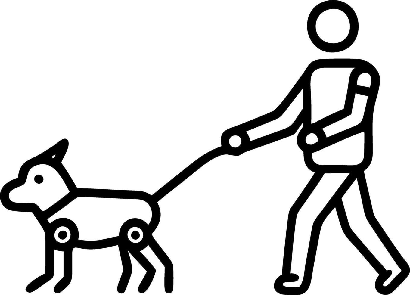 Close Up of Robotic Pet Walker with Leash vector