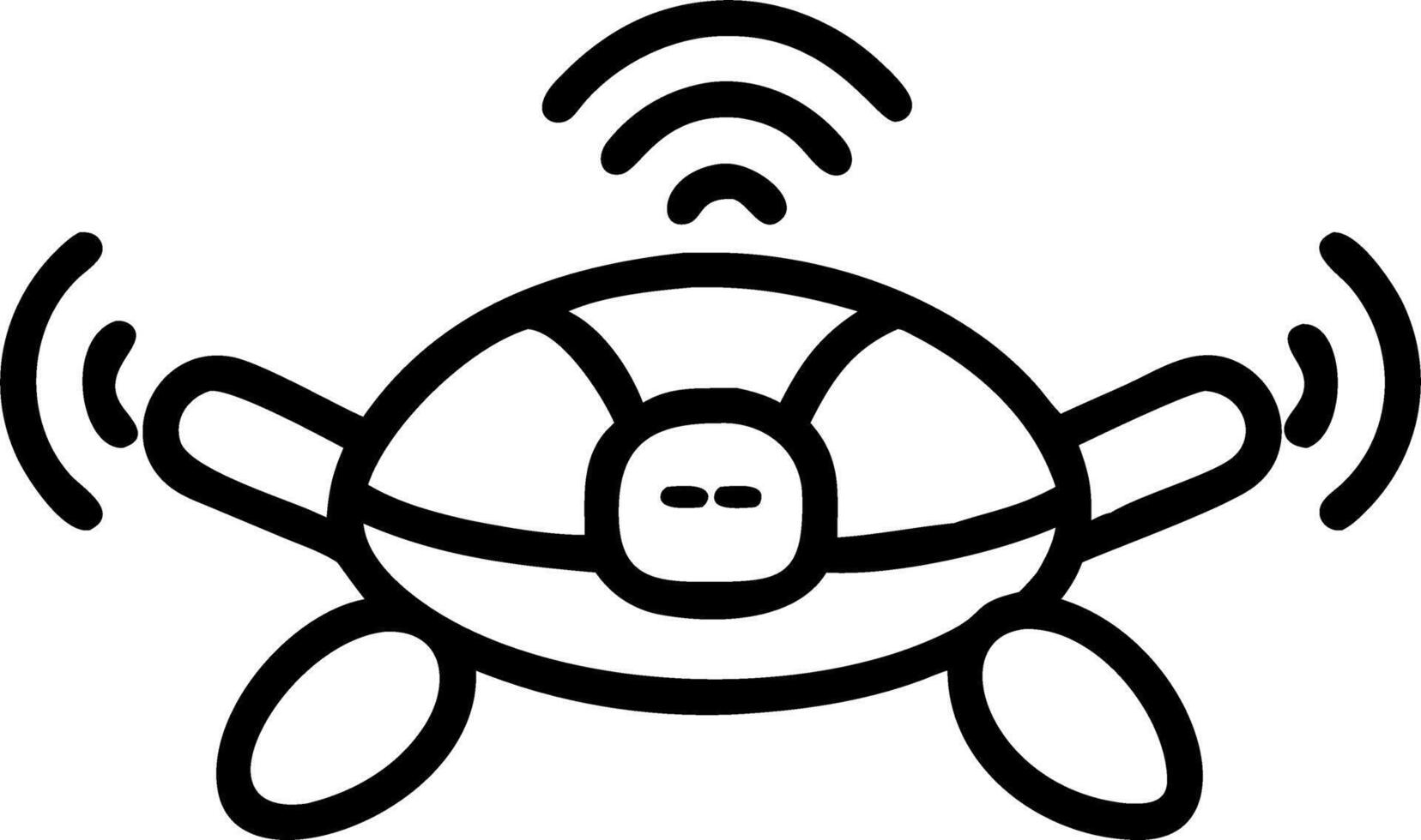 Close up of therapy robot turtle projecting soothing sounds vector